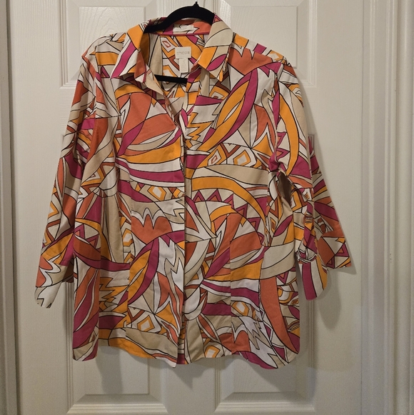 Chico's Multicolor Abstract Blouse - Picture 2 of 9